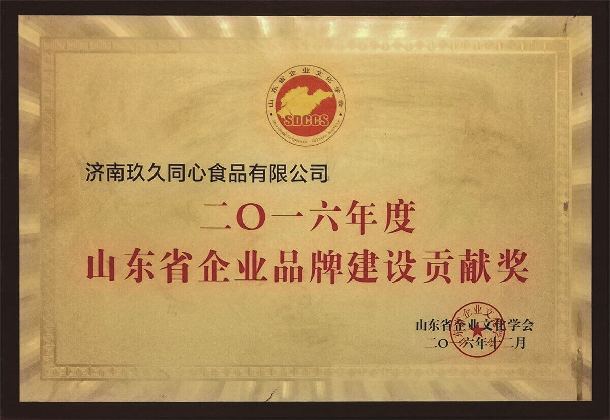 山東省企業(yè)品牌建設(shè)貢獻(xiàn)獎(jiǎng)